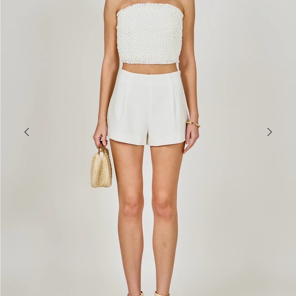 Endless Rose White High-Waist Tailored Shorts